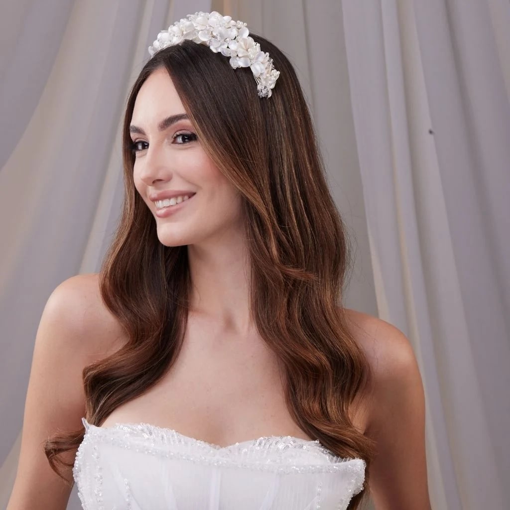 Brown Waves With Hair Accessory Brown Waves With Hair Accessory — Wedding Hair Down 2027