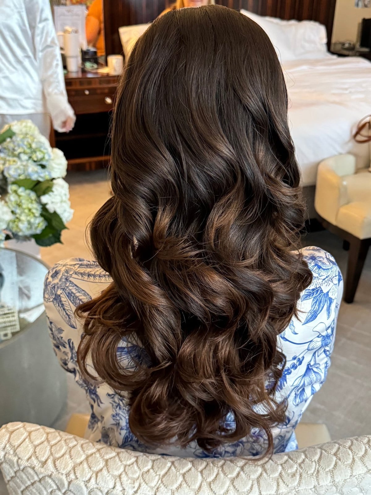 Voluminous Dark Brown Curls Cascading Down Voluminous Dark Brown Curls Cascading Down — Wedding Hair Down 2027