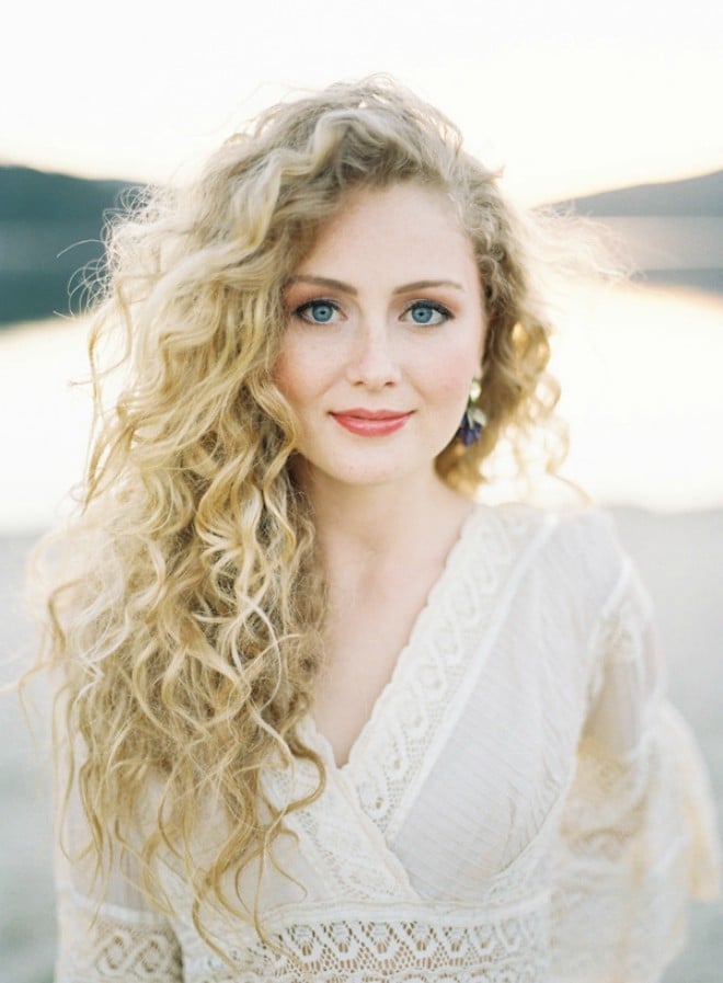 Shoulder Dark Brown Loose Curls with Pearl Hairpiece Shoulder Dark Brown Loose Curls with Pearl Hairpiece — Wedding Hairstyles 2027 with Curls
