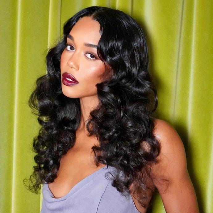 Long Black Curly Hair Down With Deep Side Part Long Black Curly Hair Down With Deep Side Part — Wedding Hairstyles 2027 with Curls
