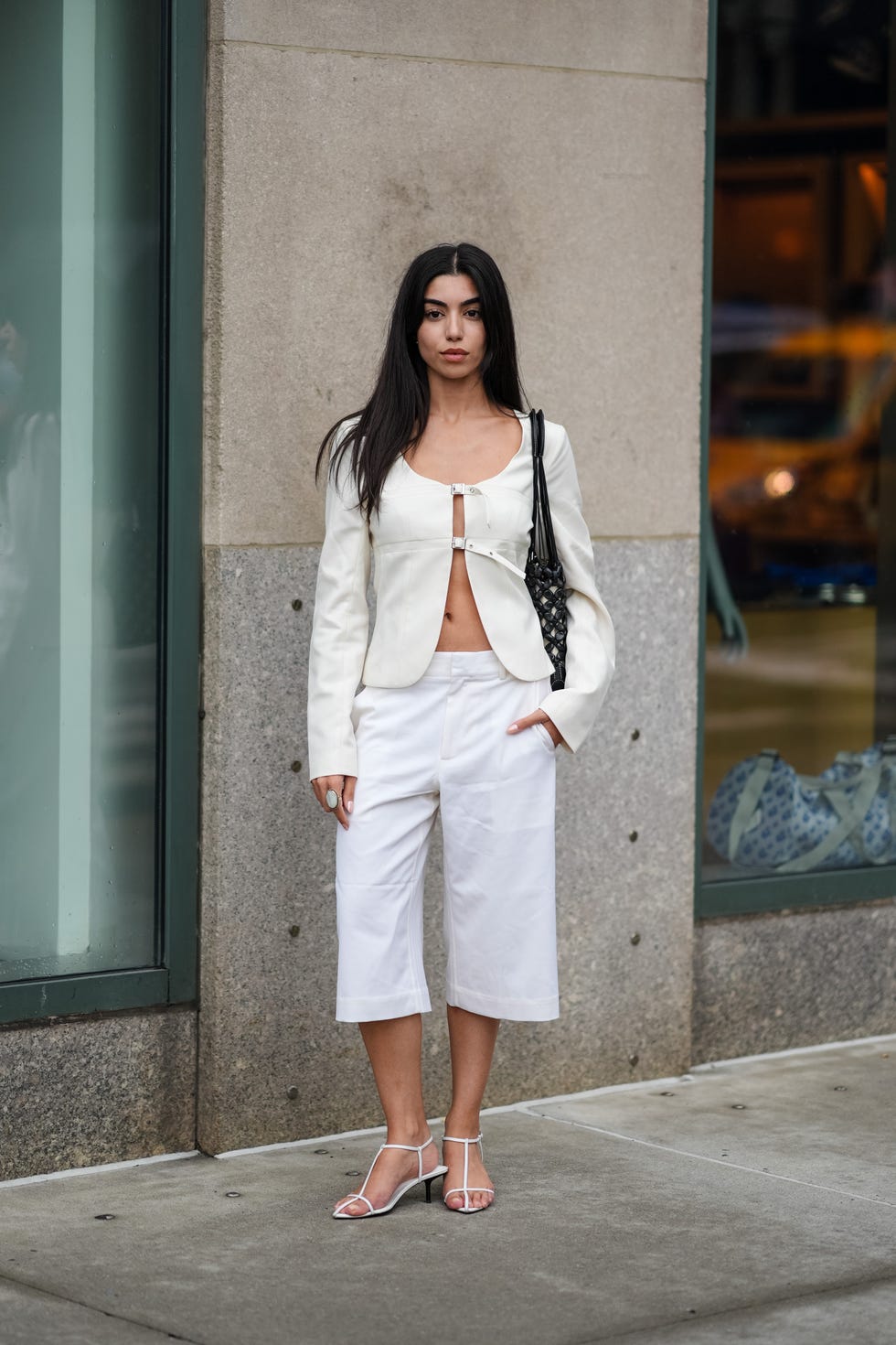 White Cropped Jacket And Pants Set White Cropped Jacket And Pants Set — White Blouse Outfits 2027