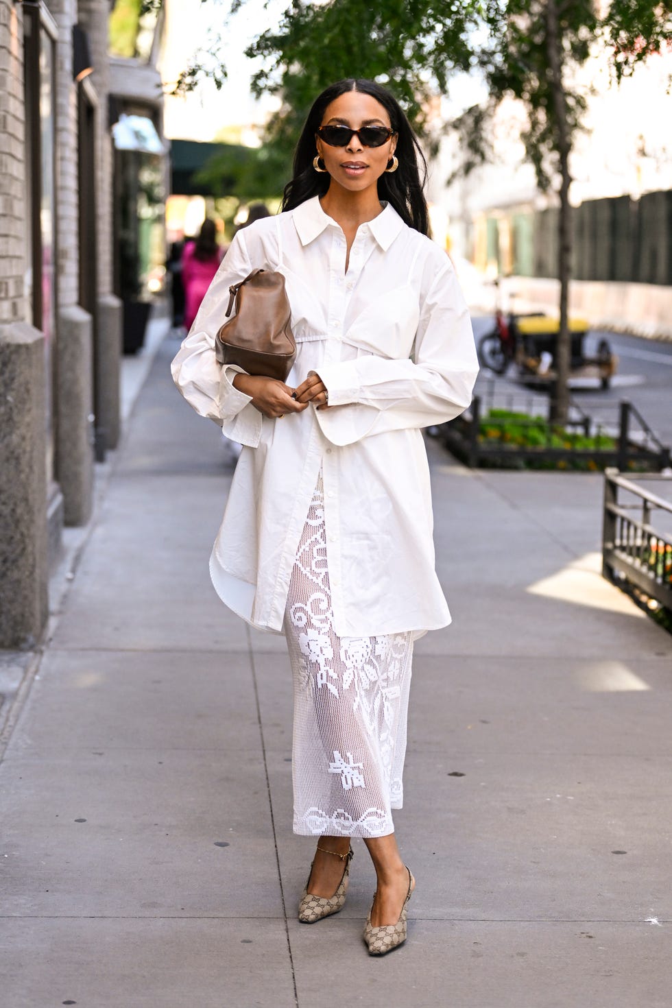 All White Ensemble With Lace Skirt All White Ensemble With Lace Skirt — White Blouse Outfits 2027