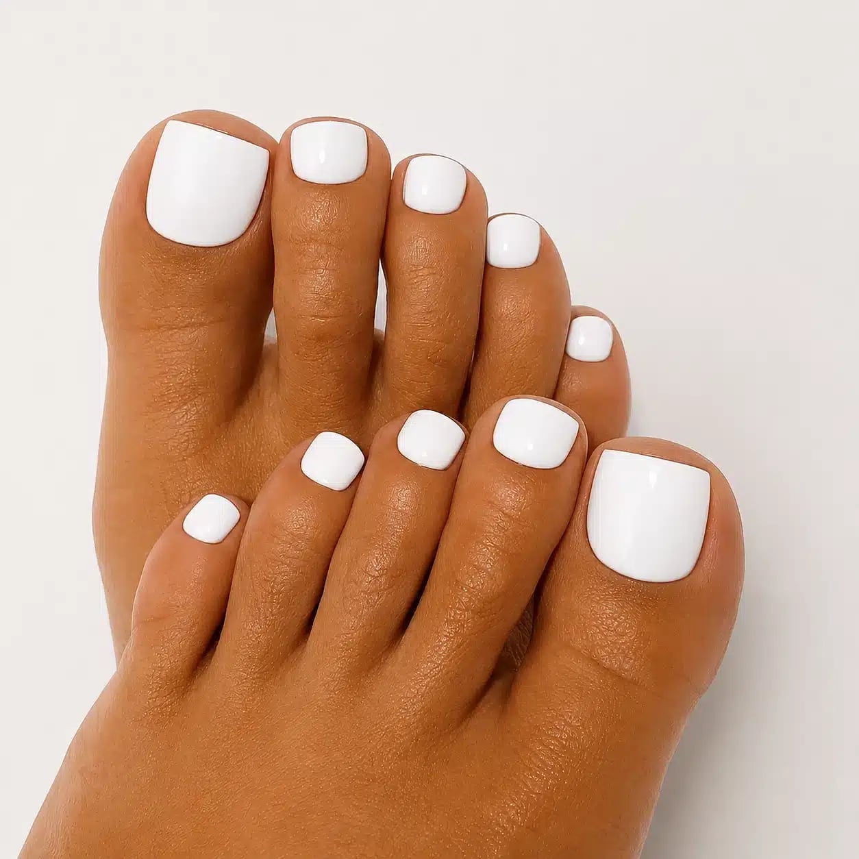 Opaque White Glossy Short Square Toenails, Office-Safe Version Opaque White Glossy Short Square Toenails, Office-Safe Version — White Toe Nails 2027