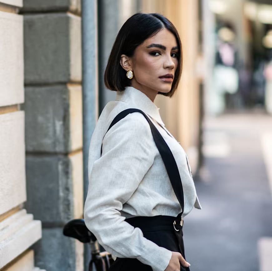 Sharp Chin Length Blunt Bob, Dark Brown Sharp Chin Length Blunt Bob, Dark Brown — Winter Hair Gloss 2027