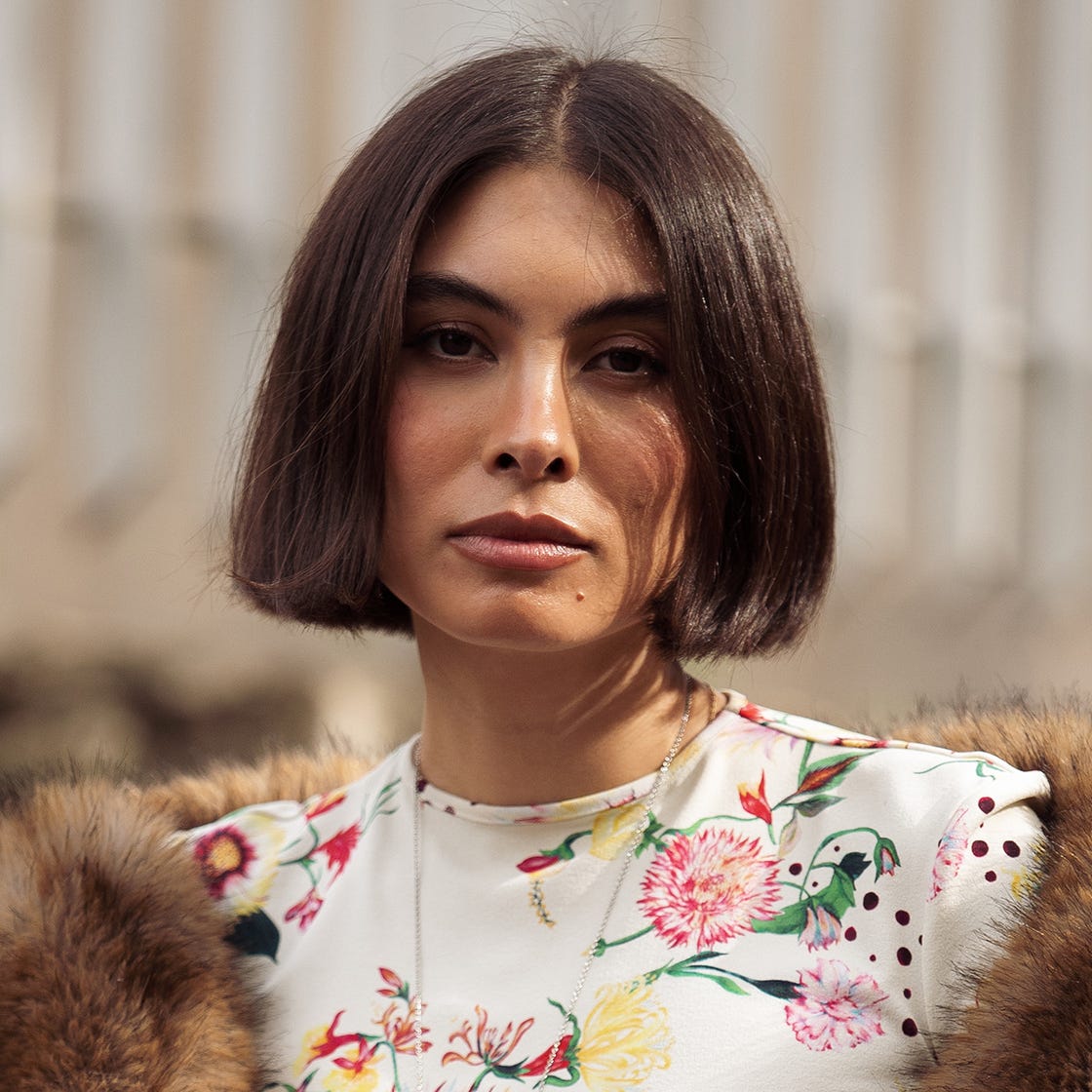 Chin Length Dark Brown Blunt Bob, Styled Straight And Sleek Chin Length Dark Brown Blunt Bob, Styled Straight And Sleek — Winter Hair Gloss 2027