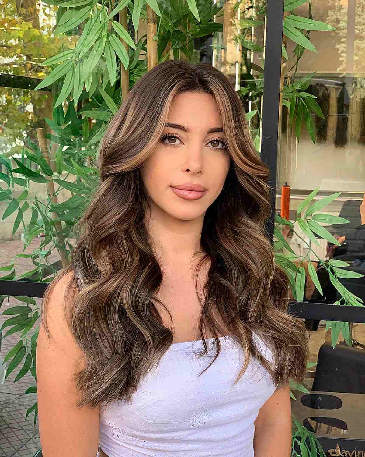 Dark Brown Mid-Back Shag With Caramel Highlights — Winter Haircuts 2027 for Oval Faces