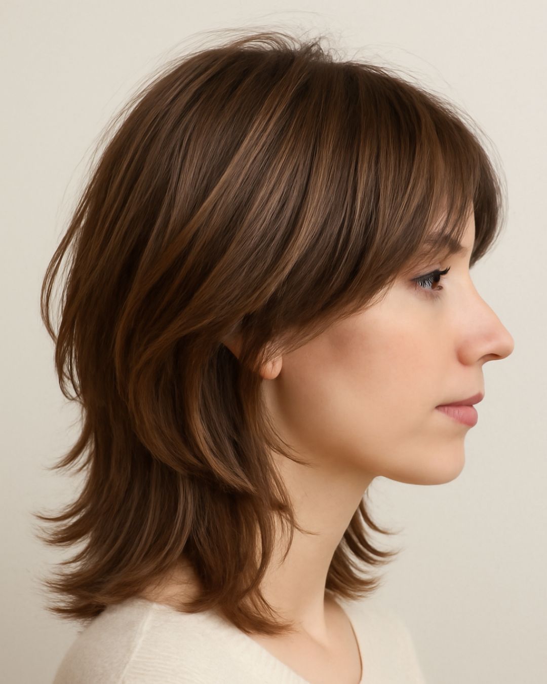 Shoulder Length Layered Shag With Wispy Bangs Shoulder Length Layered Shag With Wispy Bangs — Winter Haircuts 2027 for Square Faces