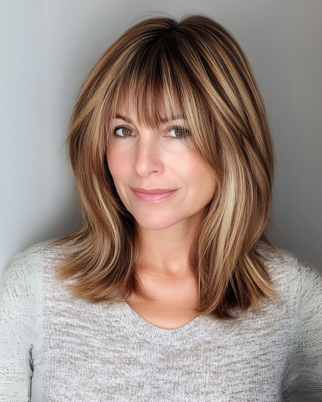 Collarbone Lob With Full Straight Fringe Collarbone Lob With Full Straight Fringe — Winter Haircuts 2027 for Square Faces