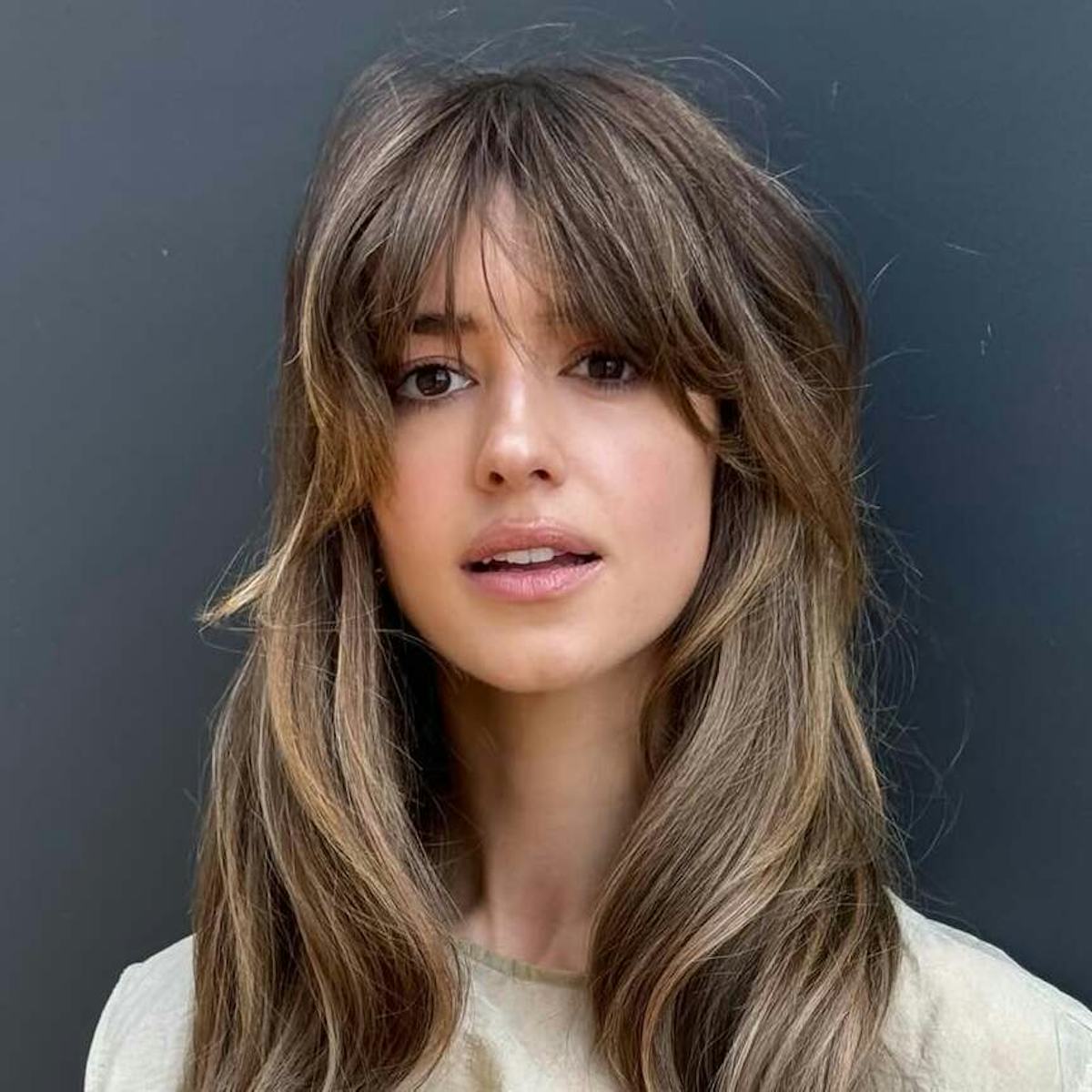 Long Layered Shag With Warm Brown Highlights Long Layered Shag With Warm Brown Highlights — Winter Haircuts 2027 for Square Faces