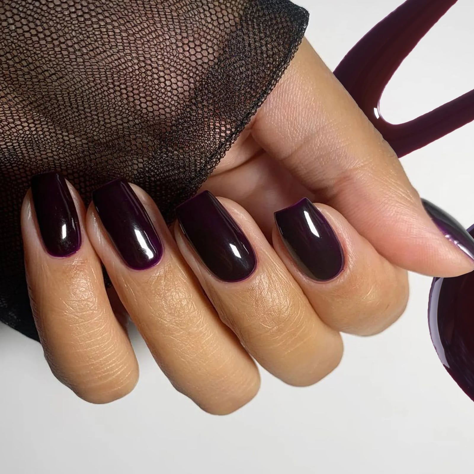 Deep Navy Blue Glossy Short Square Nails — Winter Nail Colors 2027 for Pale Skin