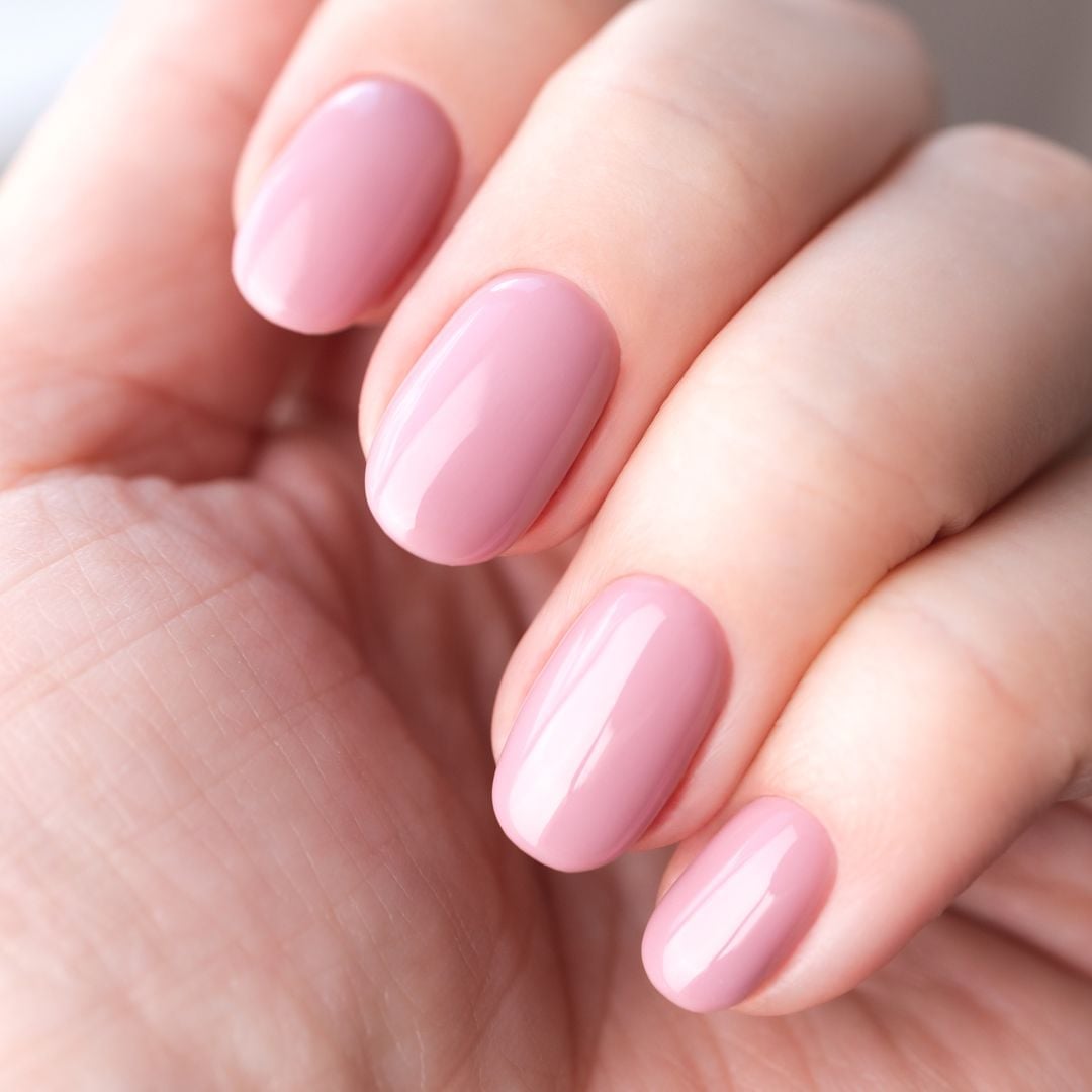 Pale Pink Glossy Short Oval Nails — Winter Nail Colors 2027 for Pale Skin