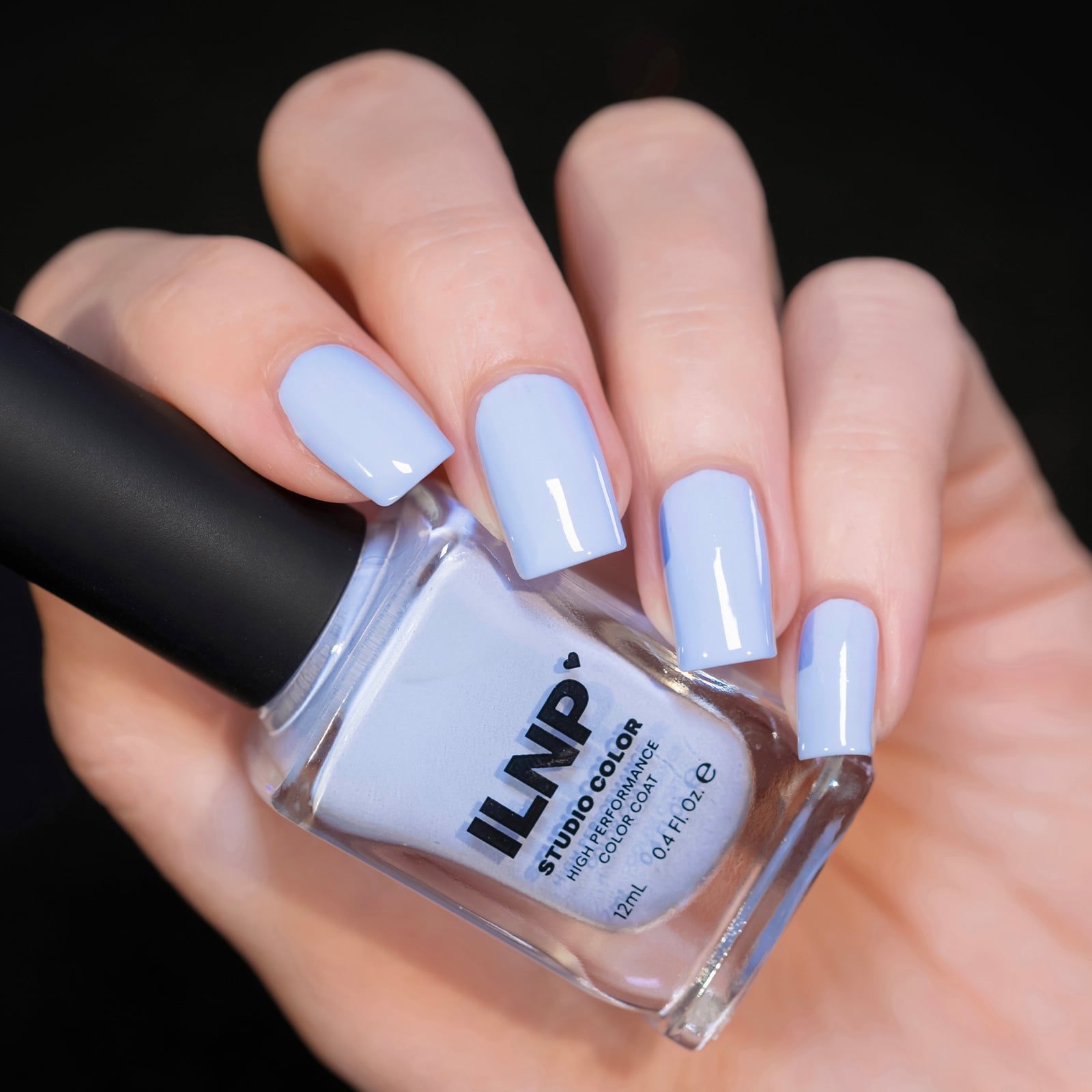 Pale Cornflower Blue Glossy Short Square Nails — Winter Nail Colors 2027 for Pale Skin