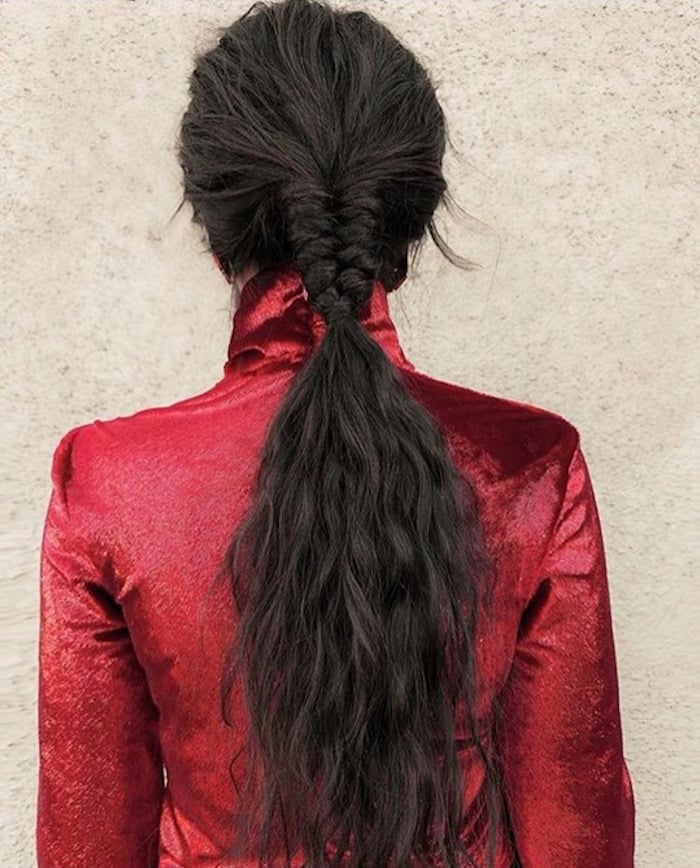 Mid-Back Fishtail Braid Ponytail Mid-Back Fishtail Braid Ponytail — Winter Ponytail Hairstyles 2027