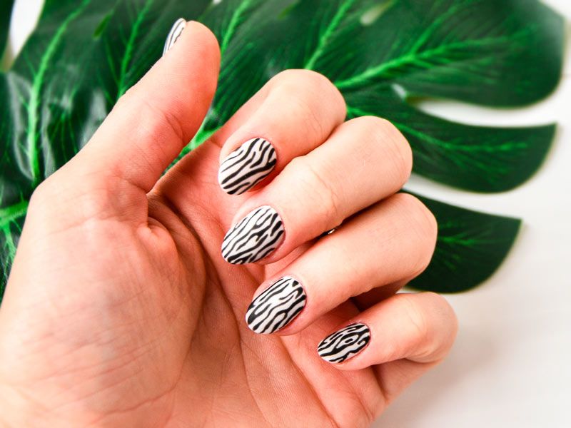 Full Zebra Short Oval Nails Full Zebra Short Oval Nails — Zebra Nails 2027