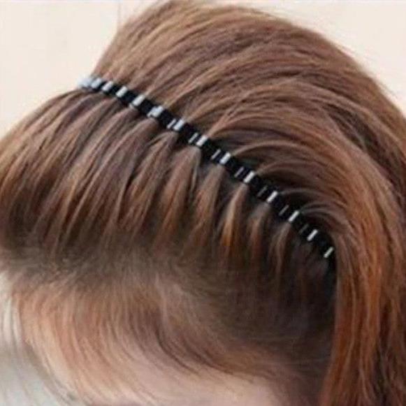 Brown Hair With Beaded Zigzag Headband — Zigzag Headband Hairstyles 2027